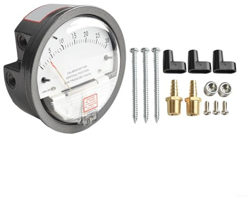 EXTRWORY Differential Druck Messgerät Barometer Analog Mikro Manometer Zeiger Luft Differenzdruckmesser Hochpräzises Analoges Barometer Manometer(0-30pa)