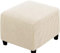 SWJ-swjssb Fußhocker Bezug Ottomane Quadratisch Schonbezug Hockerbezug 60x60 /40x40 Stretch Cordstoff Husse für Fußhocker Ottomanischer Hocker-Bezug Überzug Hocker Protector Waschbar(Beige,70x70 cm)
