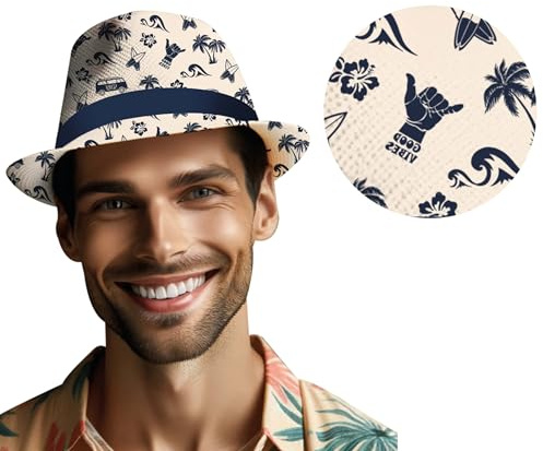 FIESTAS GUIRCA | Kostüm-Hut Sommer für Erwachsene & Kinder - Beige/Blau