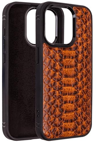 miArt Premium Custodia in Pelle per iPhone 15 Pro – Pelle Vera, Compatibile con MagSafe e Ricarica Wireless, Pulsanti Facili da Premere e Design Antiurto (Marrone)