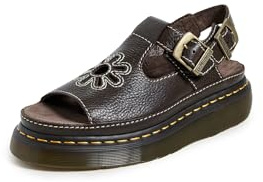Dr. Martens Unisex Dunnet Flower Sandal, Kelp Brown, 7 UK