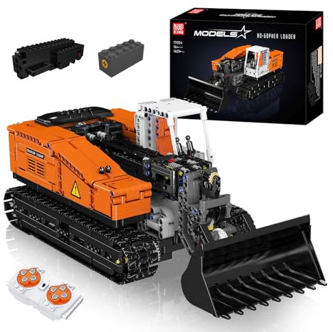 Mould King 17054 Ferngesteuerte Bulldozer Modell, 1423 Teile Technik Laderfahrzeug Bausteine Kit, Klemmbausteine Traktor Bausatz als Spielzeug und Geschenk (ab 14 Jahre alt)