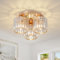 ZYDTRIP Crystal Chandeliers Ceiling Light, 3-Lights Crystal Ceiling Lights Living Room, Modern Gold Semi Flush Light Fittings for Bedroom, Hallway, Bathroom, Foyer, Kitchen Light Fixture