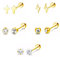 5 Paare Edelstahl Ohrringe Damen Gold, Medizinische Ohrstecker, Goldene Ohrstecker Damen, Ohrstecker Chirurgenstahl, Modische Ohrringe in Mehreren Formen für Alle Arten Von Kleidung und Alle Anlässe