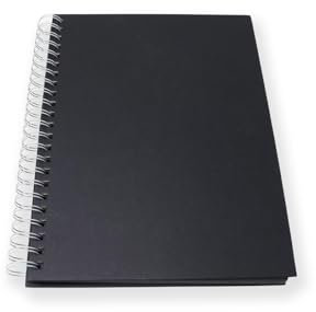 Artway Studio - A4 Quaderno da Disegno Spiralato in Cartoncino Nero - Ritratto - 60 facciate/30 pagine di cartoncino nero riciclato da 270 gsm - Quaderno per schizzi cartonato nero