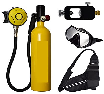 NGBFF Bouteille de Plongée, Équipement De Plongée 1000ML Équipement De Plongée sous-Marine Portable Recycleur De Plongée,pour la plongée et Le Nettoyage des Bateaux(Giallo)