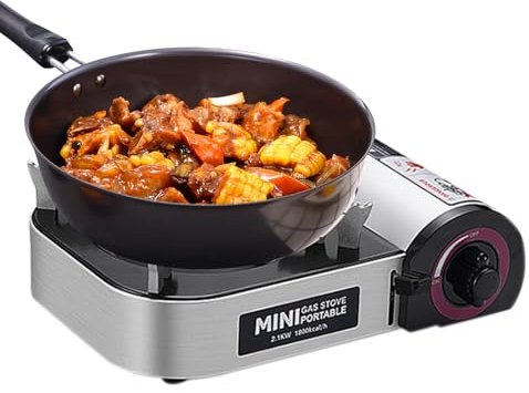 XUQEAYWD Portable Campingkocher, 24.5x17x8cm Portable Kocher Gaskocher, Kartuschenkocher Für Camping Grill, Kochgerät Für OutdoorKüche, Butan Camping Herd Outdoor Tischgrill