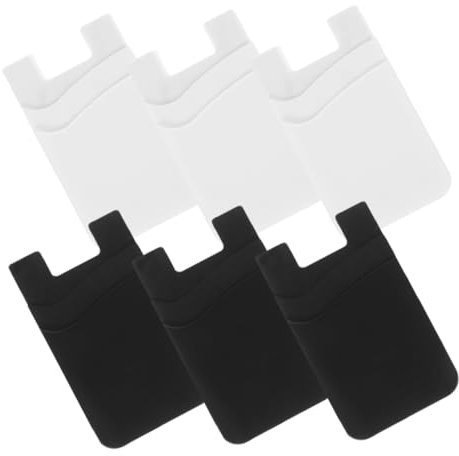 Tofficu 6 Pezzi Portacarte per Smartphone Adesivo e Sottile per Telefono Compatibile con Maggior Smartphone Design