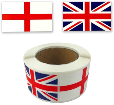 makstore 250 PCS Union Jack + England Flag Stickers - UK British Decoration Vinyl Decals Waterproof - 5cm*3cm