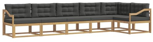 vidaXL Outdoor-Sofagarnitur 4 pcs Weiß und Anthrazit Polyester, Akazien-Lounge-Set, moderner Outdoor-Sofa, langlebiges modulares Sofa, wetterfester Garten-Sitz