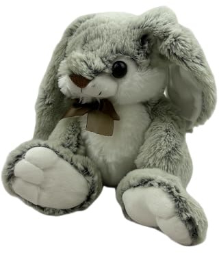 Mel-O-Design Kuscheltier Hase 15 cm – Graues Hasen Plüschtier – Weiches Stofftier zum Kuscheln – Süßes Geschenk für Kinder & Babys (Grau)