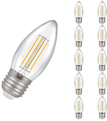 Crompton Lamps 7154 LED Dimmable Filament Candle Clear 5W E27 ES 2700K - Warm White