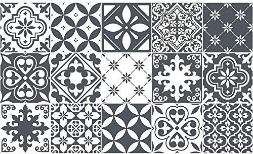 Stickers muraux Cuisine - Sticker Mural - Carreaux de Ciment adhésif Mural - Stickers Muraux azulejos - Sticker Carrelage adhesif Mural Salle de Bain 10 x 10 cm - 15 pièces Carreau de Ciment adhesif