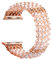 GEMEK Compatible con Apple Watch Band 42/44/45/49mm Women iWatch Bands Series 9/8/7/6/5/4/3/2/1, Pulsera de perlas elástica hecha a mano para niñas (rosa)