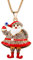 Uloveido Big Santa Claus Emaille Anhänger Shinning Lange Halskette Rose Vergoldet Bling Weihnachtsmann Pullover Kette Nekclaces Geschenke Ideen für Frauen