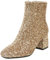 LUXMAX Stivali Donna Tacco Medio Grosso Glitter Paillettes Scarpe da Sposa Eleganti Stivaletti alla Caviglia (Oro) - 40 EU