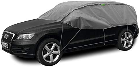 Abdeckplane Halbgarage Sonneschutz, Schneeschutz, UV Schutz, Winter & Sommer Größe SUV kompatibel mit Nissan Qashqai I