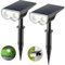 Linkind LED Solarlampen für Balkon, 6500K Tageslichtweiß Solarleuchte Licht-Sensorik Gartenstrahler, IP65 Wasserdicht Außenwandleuchte 800LM Solar Strahler für Palmen, Hauswand, StarRay Serie, 2 Stück
