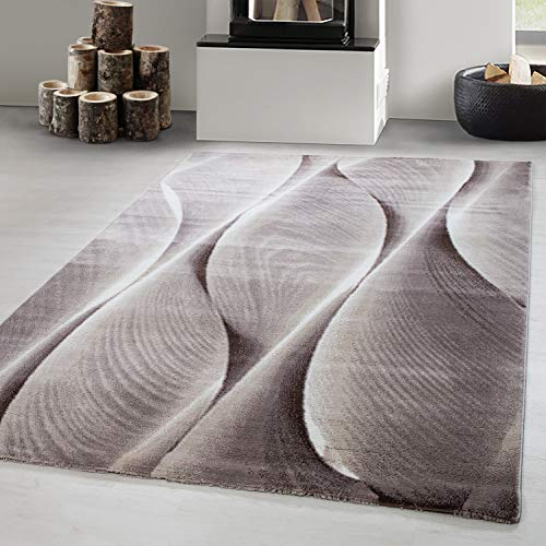 Carpetsale24 Teppich Wohnzimmer Moderne Ombre Design Braun - Beige - Creme 200 x 290 cm - Kurzflor Teppich Schlafzimmer Pflegeleicht und Extra Weich - Flauschiger Teppich Waschbar Esszimmer Küche