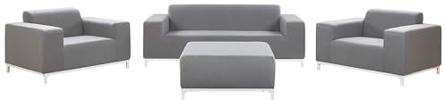 Modernes Loungeset 4-teiliges Polsterbezug grau Rovigo