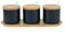 OnePine 260ml Zuccheriera in Ceramica, Contenitore per spezie barattoli spezie Rotonda con Coperchio e Cucchiaio, Design Elegante, per Casa e Cucina (Nero, Set di 3)