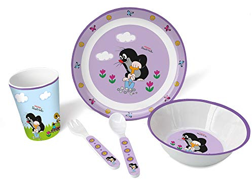 Trötsch Sandmännchen Kindergeschirr Set 5 teilig: aus Melamin mit Geschenkverpackung