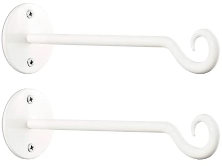 Monarch Abode Wandhalterung, Pflanzenhaken, Premium-Metall, dekorative Aufhängung für Pflanzen, Vogelfutterspender, Pflanzgefäße, Heimdekoration, strapazierfähig, 19,1 cm, 2 Stück, Weiß