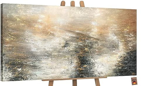 YS-Art Abstrakt Acryl Gemälde auf Leinwand Kraft der Elemente handgemalt Wandbilder Wohnzimmer modern Wohndekor Bilder Büro Horizontal echte Kunst 200x100 cm