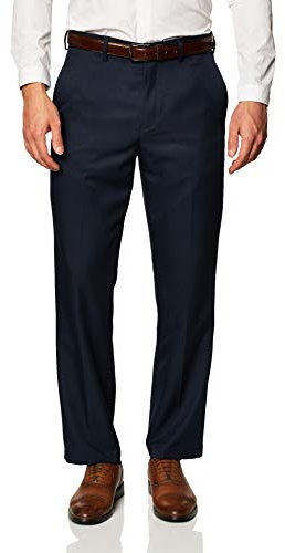 Amazon Essentials Men's Classic-Fit Expandable-Waist Flat-Front Dress Trouser, Navy, 36W / 30L
