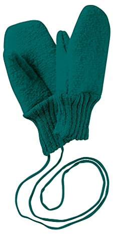 Disana WALK-HANDSCHUHE Baby & Kinder - 100% Bio-Merino, Wollwalk – wetterfest & super warm - unisex in 3 Größen - nachhaltig & fair – mit Strickkordel verbunden - made in Germany | Pacific Gr. 1