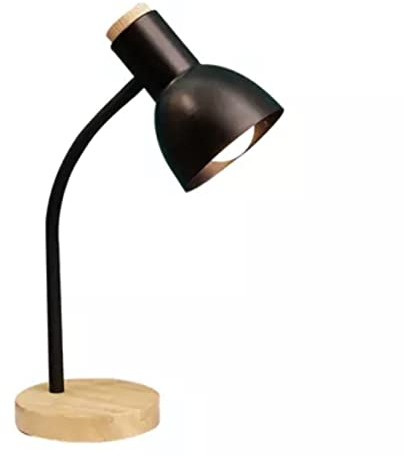 Bel Air Home - Schreibtischlampe ARGOS Serie, Holz, E-27, stilvolle Beleuchtung für dein Arbeitszimmer oder Büro (SCHWARZ) (Glühbirne nicht inklusive)