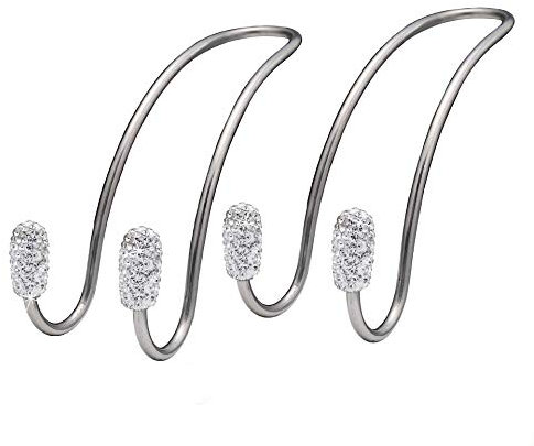 WANGCL Bling Car Back Seat Organiser Hanger Storage Hook Multifunctional Universal Headrest Holder Car Hook Pack of 2 for SUV Truck Vehicle(White)