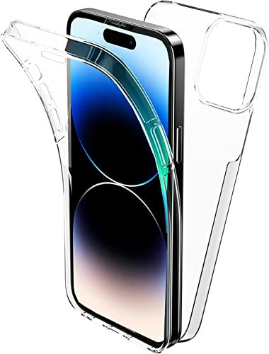 iPhone 14 Pro Case, Ultra Thin 360 [Full Protection] [no dots] [Slim TPU] [Front and Back] [Transparent] [Hard PC Back and Soft TPU Front Case] For Apple iPhone 14 Pro (CLEAR)