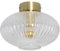 LEDKIA LIGHTING - Plafón Prometeo | Metal y Cristal | Soporte E27 | Estilo Vintage | Apto para Salones y Comedores, Transparente, Cristal
