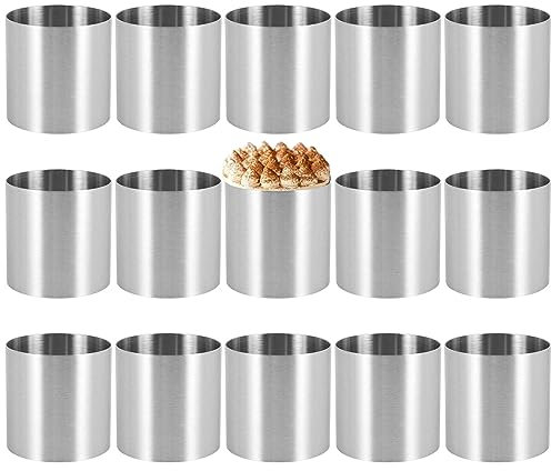 NIZEAMI 15 StüCk Rostfreier Stahl Mousse Ringe Runde Ausstecher Kuchen Form KüChe Backen GebäCk Werkzeug für Torte, Fondant, Usw.