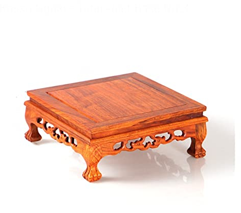 ARZARF Bonsai Pedestal Wooden Vase Base Oriental Home Display Square Rosewood Base Vase Buddha Statue Fish Bowl Plant Statue Pedestal Stand Vase Pedestal Stands (Size : Large)