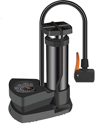 MEXITAL Bomba de Bicicleta, Mini Bomba de pie portátil con manómetro para Todas Las válvulas AV/DV/SV, Bomba de pie Adecuada para Bicicletas, Coches, Motos, Anillo Flotante y colchón de Aire