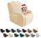FIGOOO Stretchhusse für Relaxsessel 4-Teilig Stretch Sesselbezug Relaxsessel mit Seitentasche Sesselschoner für Relaxsessel Elastisch Waschbar Sesselbezug Bezug für Husse Relaxsessel,Beige