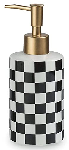 FülleMore Keramik Lotionspender Seifenspender 300ml Pumpseifenspender Küche Spülmittelspender Bad Spülbecken Handseifenspender Dekoration (Schwarz)