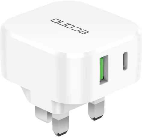 Econo Original 20W USB C Charger PD & QC Plug compatible with Android & iPhone 14 Pro/iPhone 14 Pro Max/iPhone 13 12 11 XR XS Mini Type C plug USBC Fast Charger Adapter UK Multi Dual Port Wall Socket