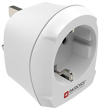 Hama Reiseadapter UK, Reisestecker Typ G (für Reisende aus Deutschland und Europa, für Schutzkontakt Stecker, Konturen- und Eurostecker, für Reisen nach England, UK, Commonwealth) weiß