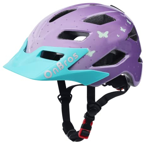 Kids Bike Helmet, OnBros Kid Helmets For Ages 5-8-11-14 Years Boys and Girls, Bicycle Helmets Kids With Visor Adjustable, Bicycle Scooter Skating Cycle Helmet