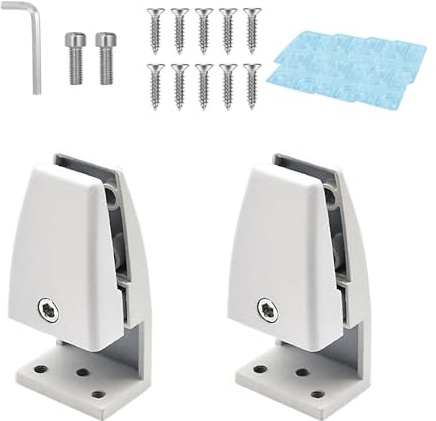 UMLIPOT Glasklemmen Schreibtisch L Unterteilungsklammern, Glashalter Aluminium Desktop-Sichtschutz-Clips Glashalterung Klemmbefestigung für Spiegel, Glas, Schindel, Regalträger