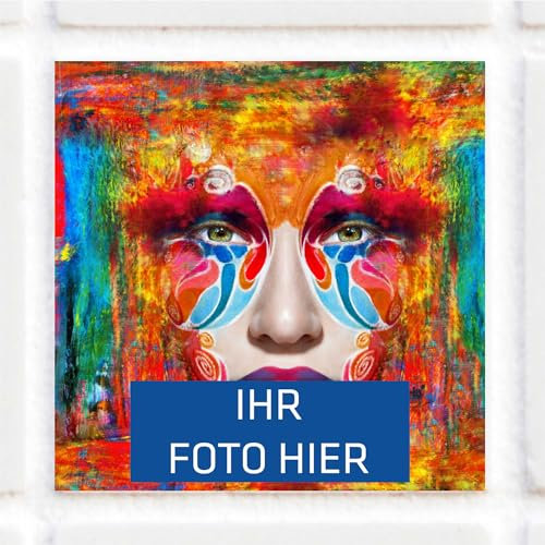 INDIGOS UG - Fliesenaufkleber ab 1 Stück - 15x15cm - personalisierte Geschenke mit Foto oder Bild - Fotofliese - Wandfliese Aufkleber - Klebefliesen für Wand - Stickerfliesen Küche, Bad, WC, Bordüre