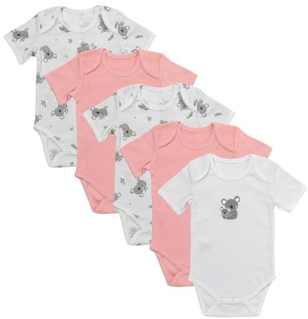 schlummersack Kurzarm Baby Body Set aus 100% Bio Baumwolle | 5 Stück Body Baby - Sommer Babybody Kurzarm Bio Baumwolle | Baby Bodys in verschiedenen Größen und Designs