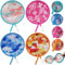 Gulfmew 4 Pcs Round Handheld Fan Japanese Style Portable Folding Fan for Women Girls Summer Festival Wedding Party Personal Display Home Decoration Gifts Office