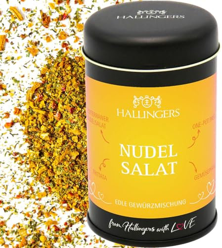 Hallingers Nudel-Salat - Gewürz-Mischung für Frittata, One-Pot Pasta & Gemüsepfanne (Dose) - Geschenk im Sommer & als perfektes Grillgeschenk | Geburtstag Glückwunsch Neues Zuhause Jahrestag Freundsch