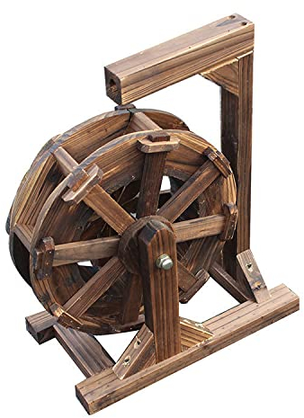 GANDUNQI Garten Landschaft Wasserrad, Anti-Korrosions-Holz Landschaft Wasserrad, Kampfer Kiefer Karbon isiertes Holz Pool Transfer Rad, Garten Indoor Outdoor Rad Brunnen