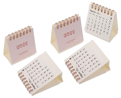 SEWACC 5 Stück 2022 2022 Tischkalender 2022 Schreibtisch Memo Schöner Tischkalender Dekorkalender Bürokalender Heimkalender Haushaltskalender Papierkalender