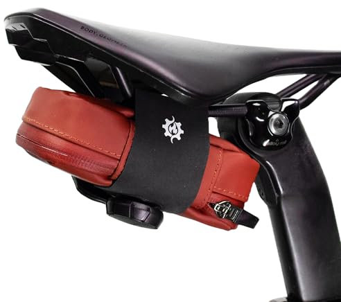 Lumiere & Co. Falcon Magnetische Satteltasche – 0,69 l | 15 cm x 9 cm x 5 cm | Schlankes, minimalistisches Design, schnelle Befestigung mit Magnetverschluss | Fahrradtasche (Rot, Groß)